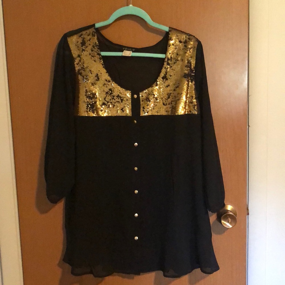 Dressy, fun black blouse